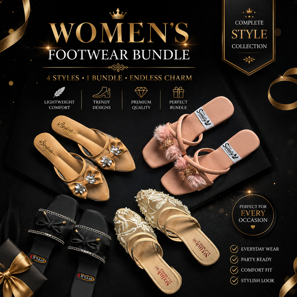 4 Pairs Ladies Sandals Bundle – Beauty, Comfort & Style
