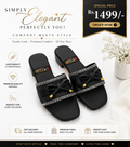 Black Bow Chain Flat Sandals – Trendy Everyday Footwear