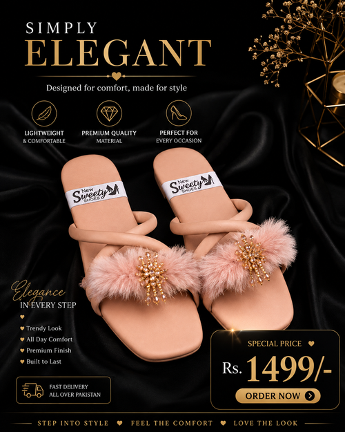 Simply Elegant Pink Fur Sandals